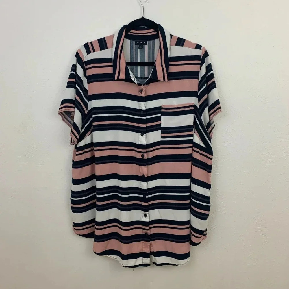 Torrid striped blouse